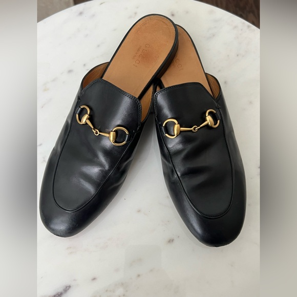 Gucci Black Leather Princetown Mules - Picture 1 of 11